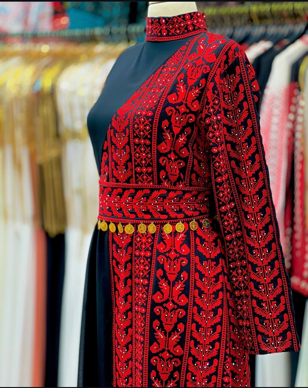 Black and red beaded dress with traditional embroidery 2024 #2