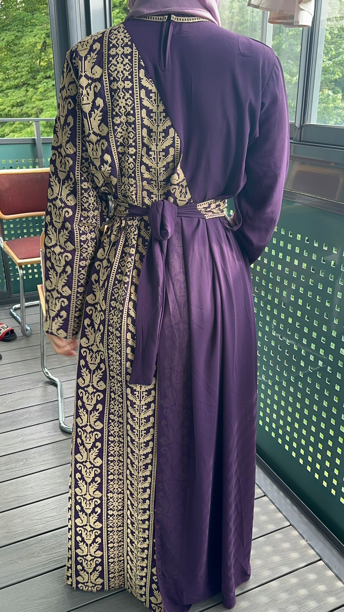 Purple Dress with  traditional embroidery 2024