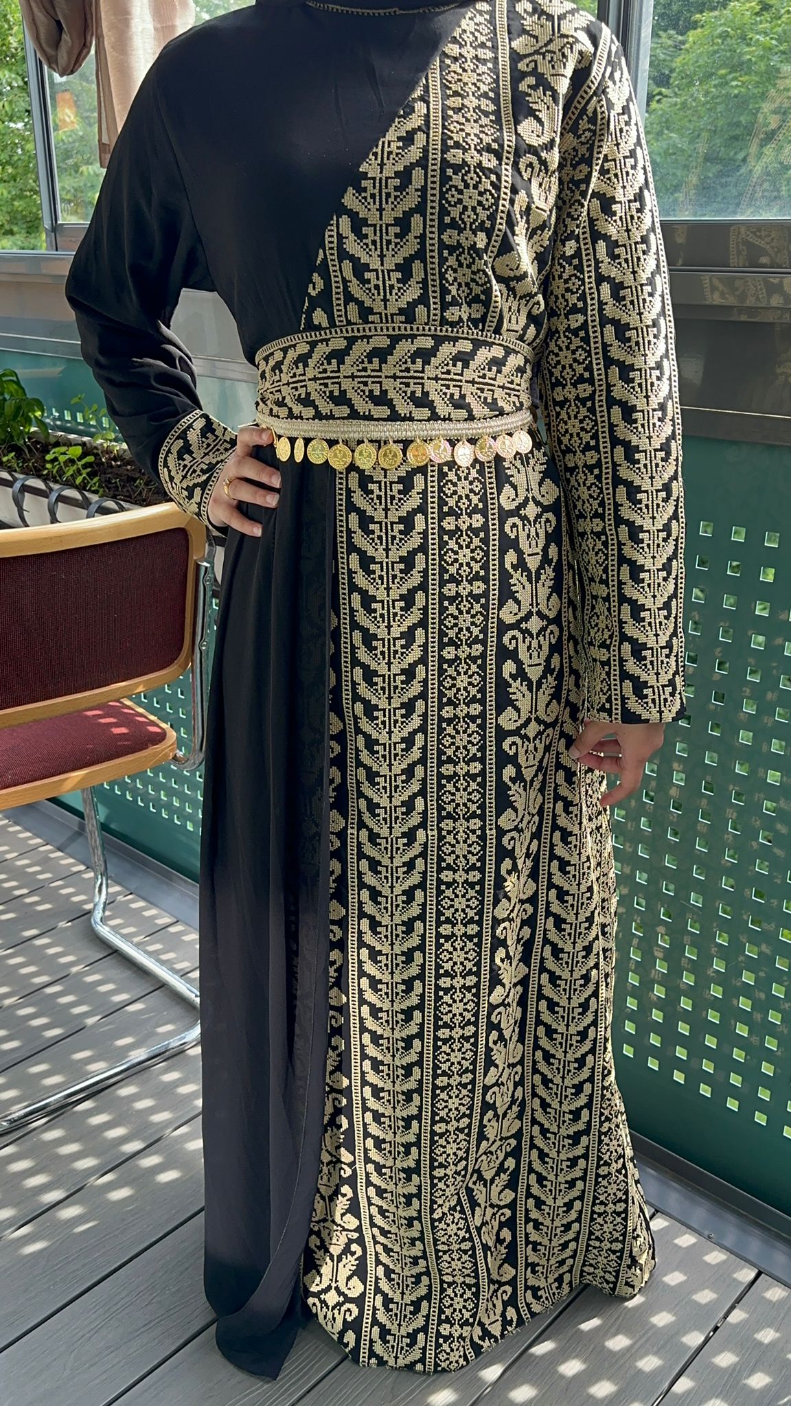 Black Dress with traditional embroidery 2024