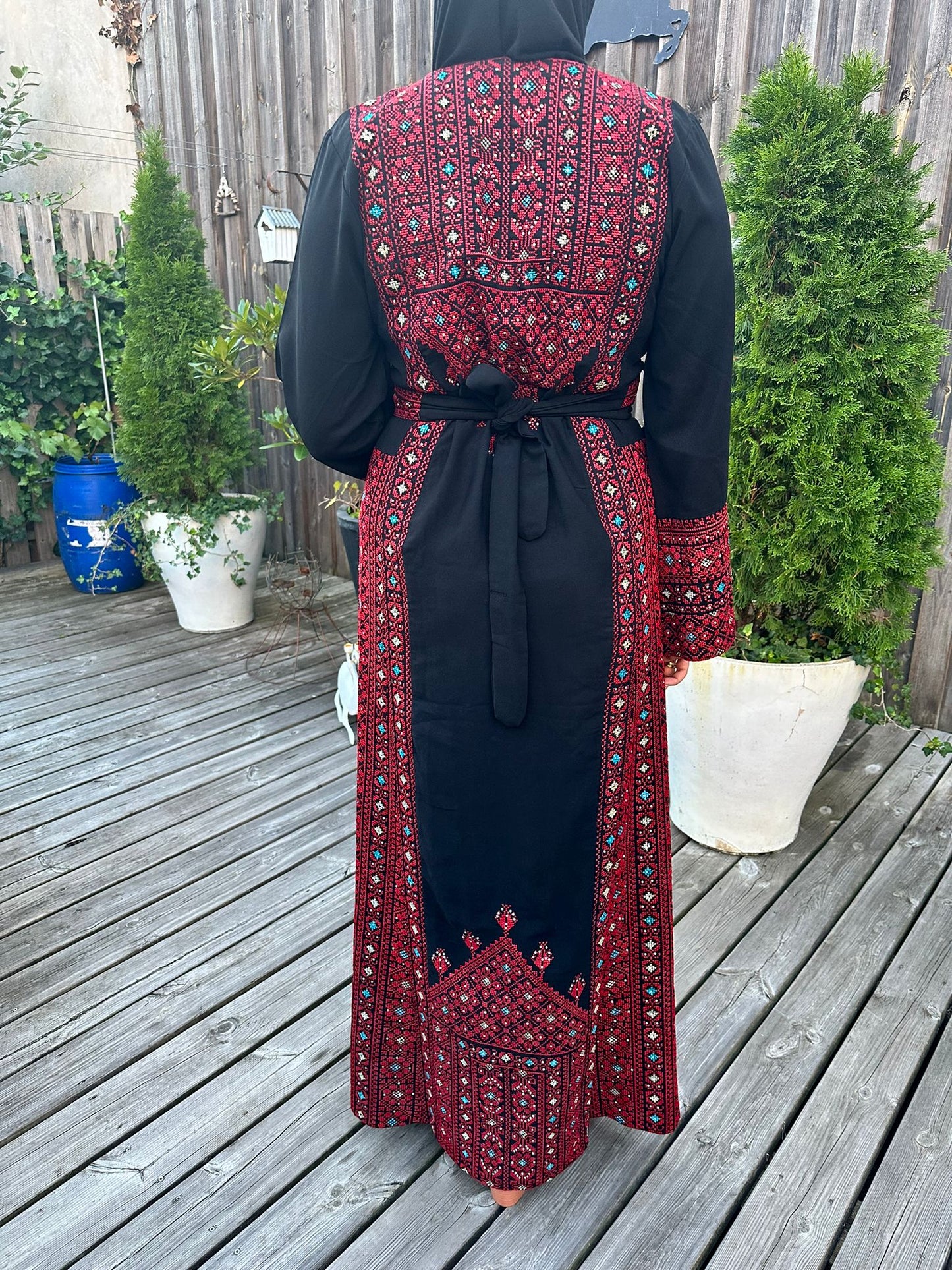 Black and red beaded dress with traditional embroidery 2024 #3