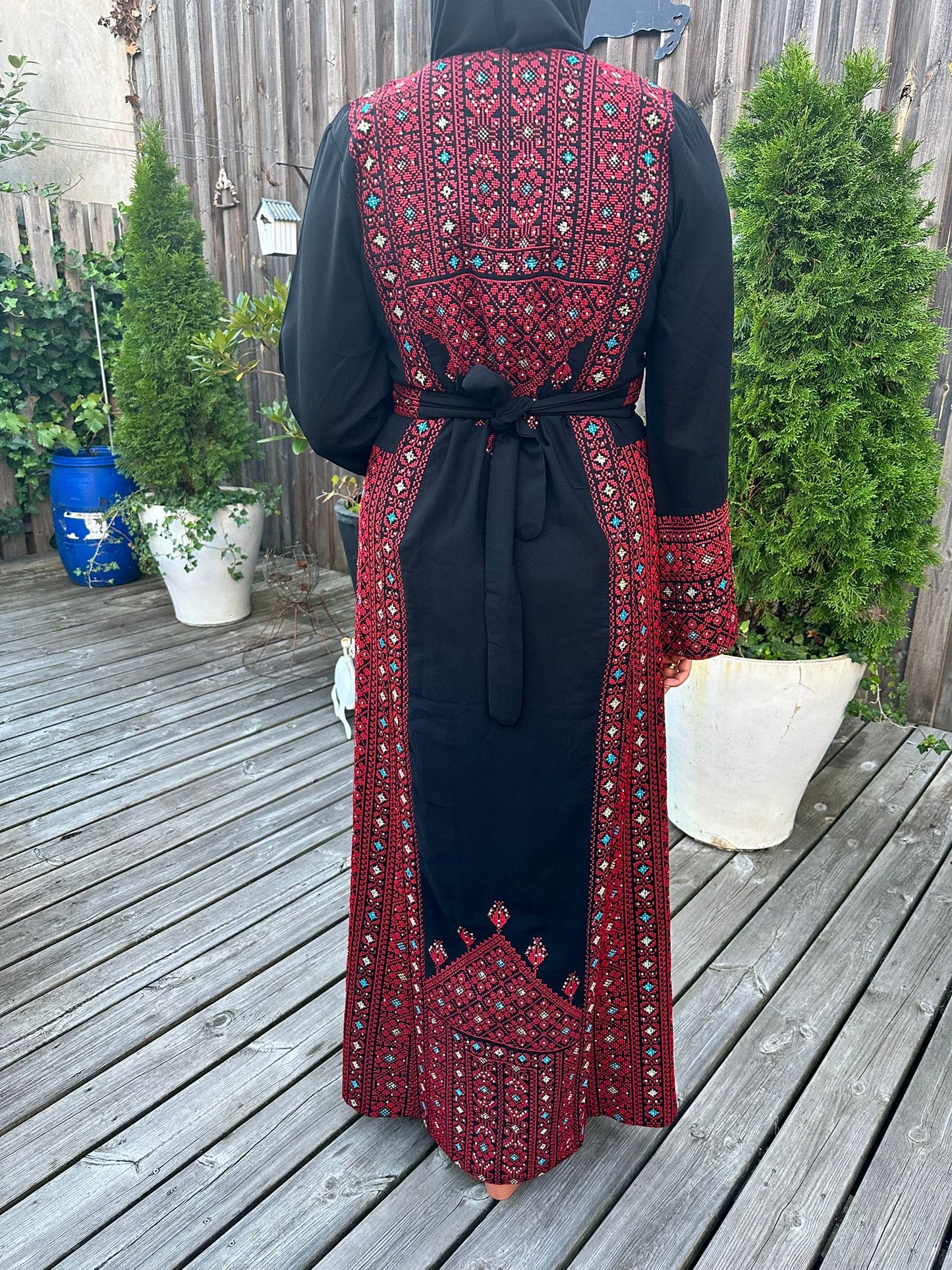 Black and red beaded dress with traditional embroidery 2024 #3